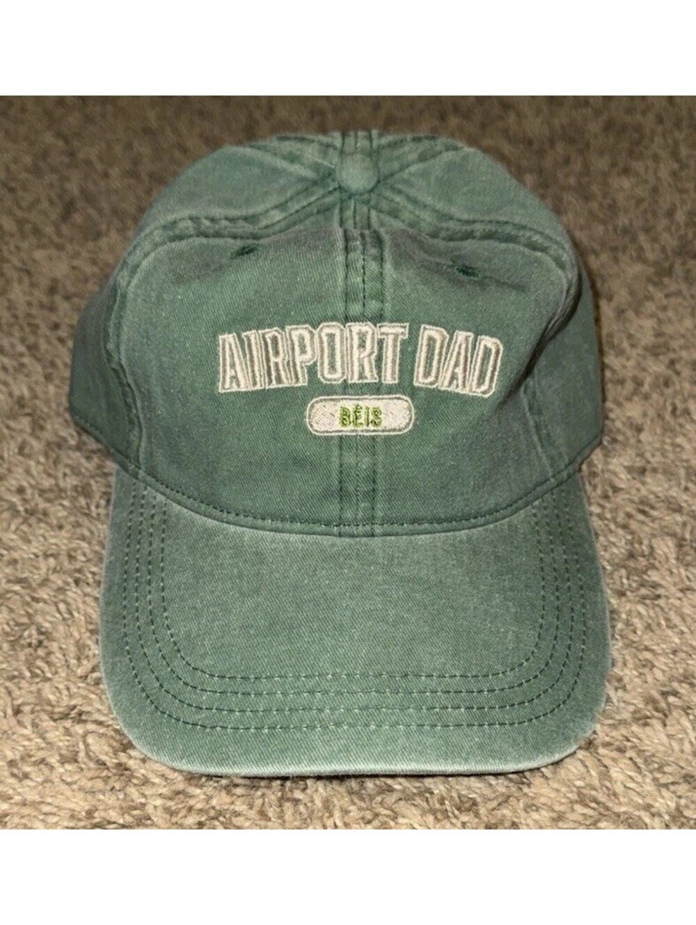 BEIS Unisex Green Adjustable Logo AIRPORT DAD Baseball Hat Cap NEW